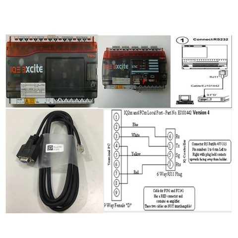 Cáp Kết Nối Điều Khiển EJ101442 Versions 4 Communication Cable RS232 DB9 Female to RJ11 6P6C 6 Pin Black 1.8M For Trend DDC IQ3 Direct Digital Controllers Với Computer