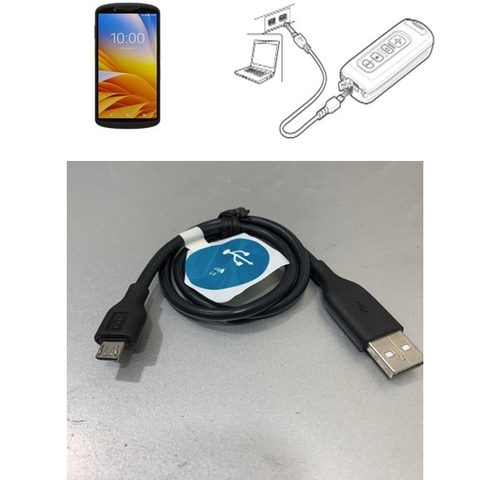 Cáp Zebra 25-124330-01R Micro USB to USB Cable 0.5M For Máy Kiểm Kho Zebra TC58  Single Slot Cradle Communication