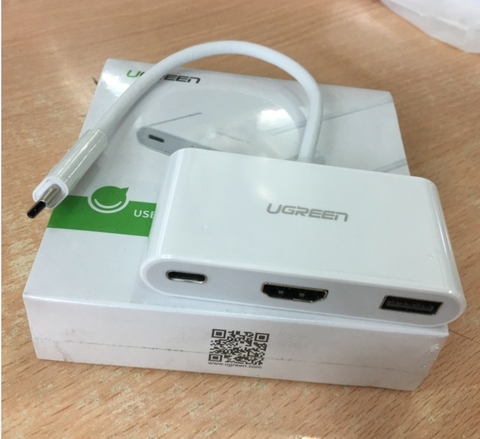 Cáp Chuyển Đổi UGREEN 30377 Cable Adapter USB Type C to HDMI and USB 3.0 Length 15Cm