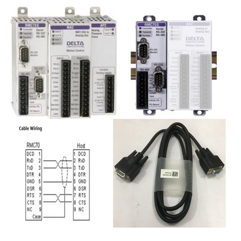 Cáp Kết Nối RMC70 Series Motion Controllers Với Máy Tính Cable RS232 Null Modem DB9 Female to Female Black Length 1.8M