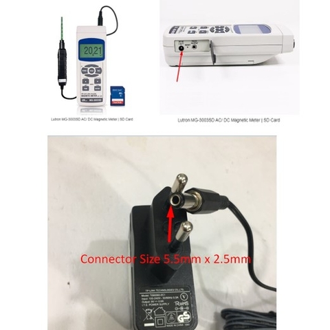 Adapter TP-LINK 9V 0.6A For Máy Đo Từ Trường Lutron MG-3003SD DW-6095SD FG-5005 YK-2005WA Lutron AP-9VA Connector Size 5.5mm x 2.5mm