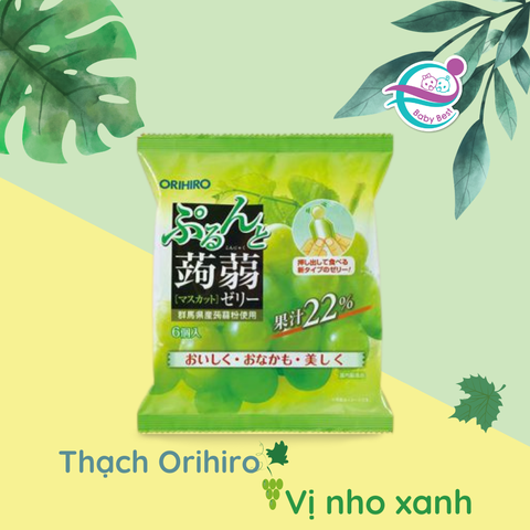 Thạch trái cây Orihiro vị nho xanh120g