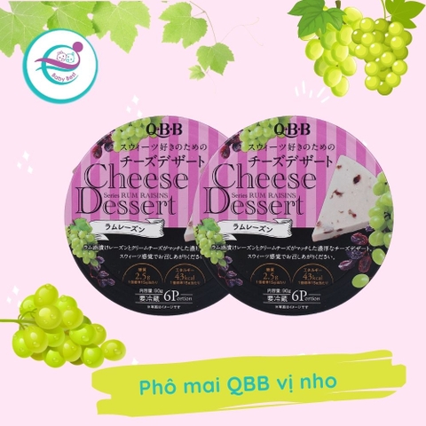 Phô mai QBB tròn vị nho 90g