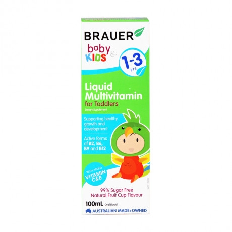 Thực phẩm bảo vệ sức khỏe bổ sung Vitamin cho trẻ từ 1-3 tuổi Brauer Liquid Multivitamin for Toddlers