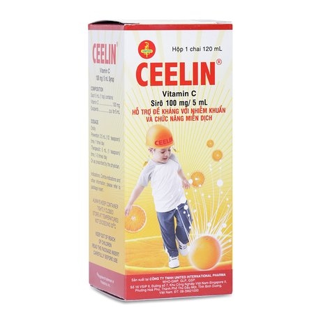 Siro phòng ngừa và điều trị thiếu Vitamin C ở trẻ em và trẻ sơ sinh Ceelin 120ml