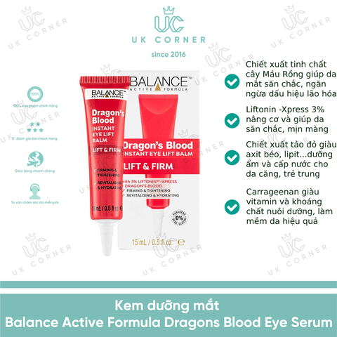 Kem mắt máu rồng Balance Active Formula Dragons Blood Eye Serum 15ml