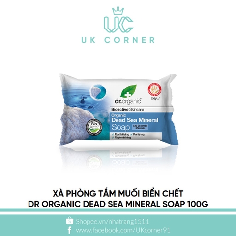 Xà phòng tắm muối biển chết Dr Organic Dead Sea Mineral Soap 100g