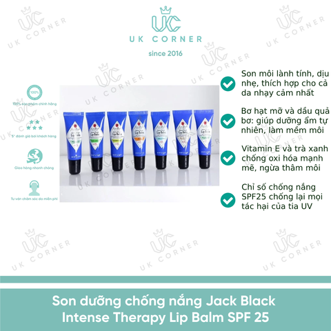 Son dưỡng chống nắng Jack Black Intense Therapy Lip Balm Spf25