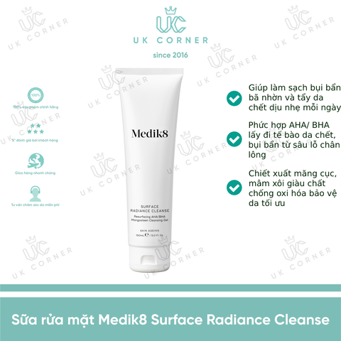 Sữa rửa mặt Medik8 Surface Radiance Cleanse