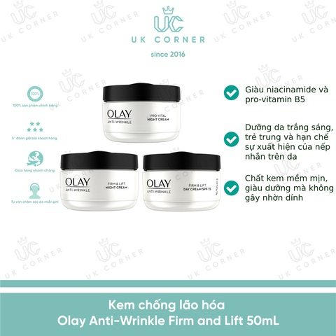 Kem dưỡng chống lão hóa Olay Anti-Wrinkle Firm & Lift 50mL