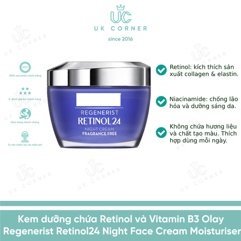 Kem dưỡng chứa Retinol and Vitamin B3 Olay Regenerist Retinol24 Night Face Cream Moisturiser