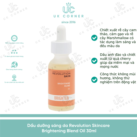 Dầu dưỡng sáng da Revolution Skincare Brightening Blend Oil 30ml