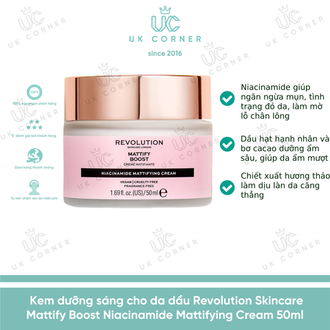 Revolution skincare Mattify Boost Niacinamide Mattifying Cream 50ml