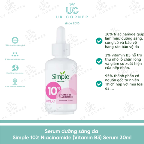 Simple 10% Niacinamide (Vitamin B3) Serum 30ml
