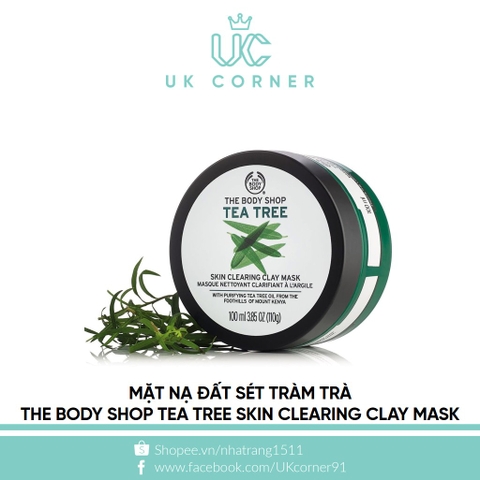 Mặt nạ tràm trà đất sét Thebodyshop Tea Tree Skin Clearing Clay Mask 100ml