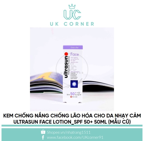 Kem chống nắng chống lão hóa cho da nhạy cảm Ultrasun Face SPF 50+ 50ml (màu tím)