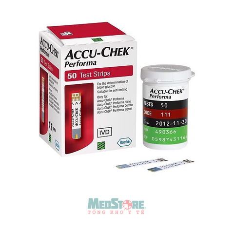 Que thử đường huyết Accu-Chek Performa (hộp 50 que)