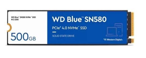 SSD WD Blue SN580 500GB NVMe PCIe Gen4x4 (WDS500G3B0E)