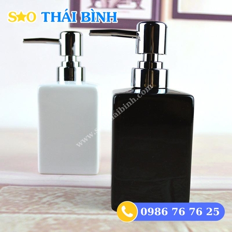 Bình đựng Dầu gội Sữa tắm khách sạn bằng gốm - mẫu 06