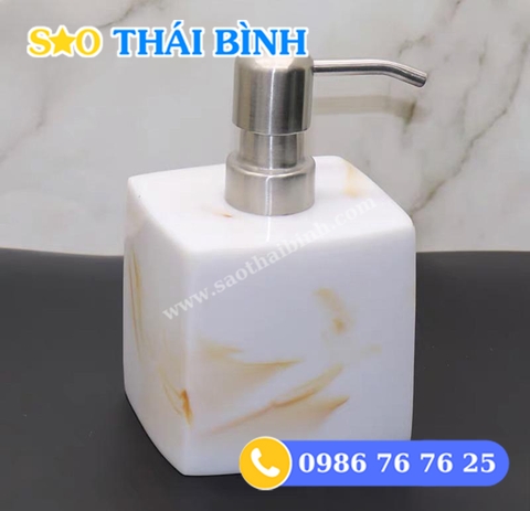 MẪU BÌNH DẦU GỘI SỮA TẮM - MICA VÂN ĐÁ MÀU TRẮNG