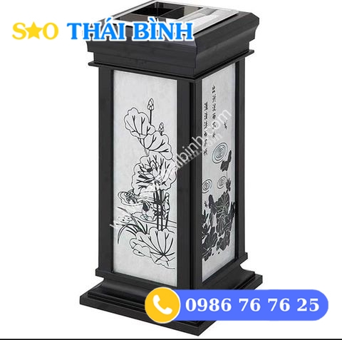 Thùng rác cao cấp có gạt tàn