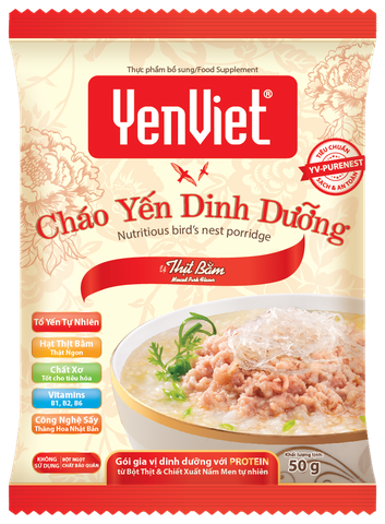 Cháo Yến Dinh Dưỡng YenViet Vị Thịt Bằm [Thùng 30 Gói x 50gr]