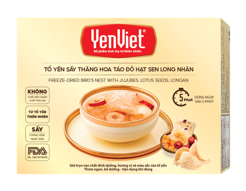 Tổ Yến Sấy Thăng Hoa- Táo Đỏ, Hạt Sen, Long Nhãn [Hộp 1 Viên]