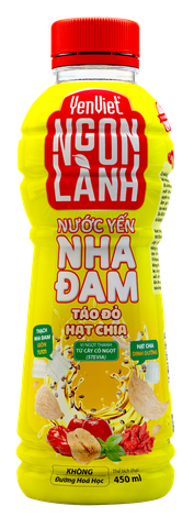 Nước Yến Nha Đam YenViet Ngon Lành Vị Táo Đỏ Hạt Chia [Thùng 24 chai x 450ml]