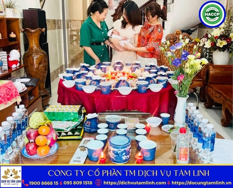 Mâm Cúng Chay Đầy Tháng Bé Gái VIP2 (Miễn Phí Chọn Tone Màu)