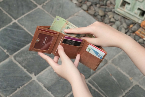 Ví da thật Mini Note Wallet Havias