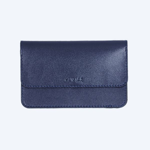 Bóp ví da thật nam nữ HAVIAS Ví Da The Momo2 Handcrafted Wallet Xanh Navy