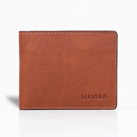 Bóp ví da thật nam nữ HAVIAS Ví ngắn Venus2 Handcrafted Wallet Nâu