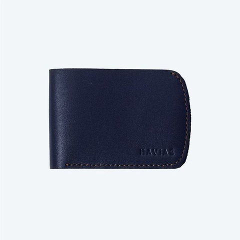 Bóp ví da thật nam nữ HAVIAS Ví da Dart Handcrafted Mini Wallet Xanh Navy