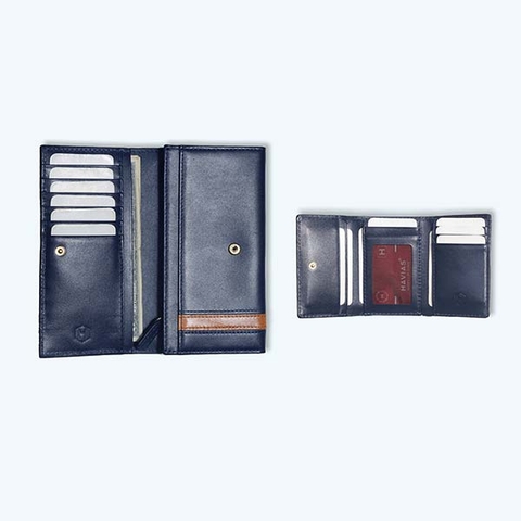 Couple Ví Heyday2 & Heart3 Handcrafted Wallet Navy Blue