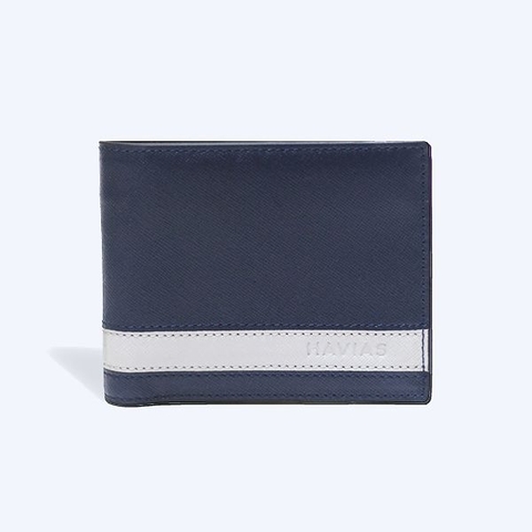 Bóp ví da thật nam nữ HAVIAS Ví da Cosmo2 HAVIAS Handcrafted Wallet Xanh Navy