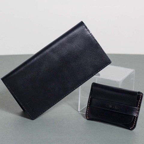 Bóp ví da thật nam nữ HAVIAS Couple Ví Venuta & Smile Handcrafted Wallet Black