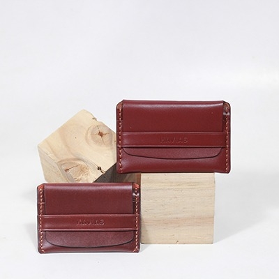 Bóp ví da thật nam nữ HAVIAS Couple Ví Smile & Smile8 Wallet Red