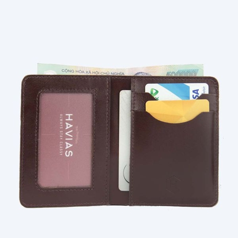 Ví đứng Mini VAMI Handcrafted Wallet Đỏ Nâu