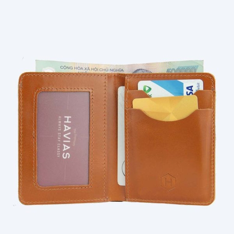 Ví đứng Mini VAMI Handcrafted Wallet Vàng bò