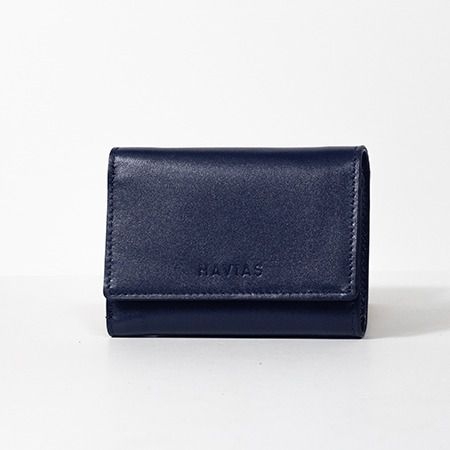 Bóp ví da thật nam nữ HAVIAS Ví gấp Heart3 Mini Handcrafted Wallet Xanh Navy