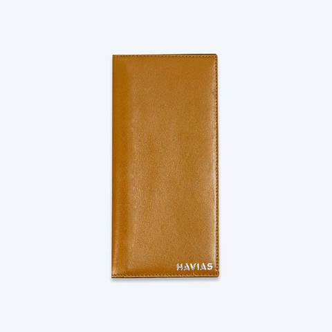 Bóp ví da thật nam nữ HAVIAS Ví dài Pisa Mini Long Wallet Vàng bò