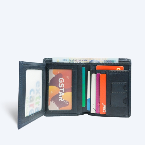 Ví da đứng Laffy Handcrafted Wallet Xanh