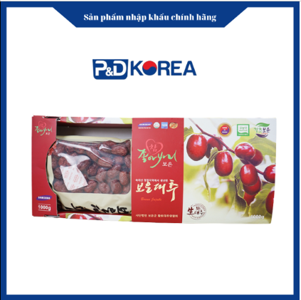 한국 말린 대추 박스Táo đỏ Hàn Quốc sấy 1kg loại hộp