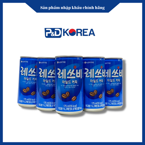 Lotte Cà phê lon xanh Lesbe 175ml 마일드 캔커피