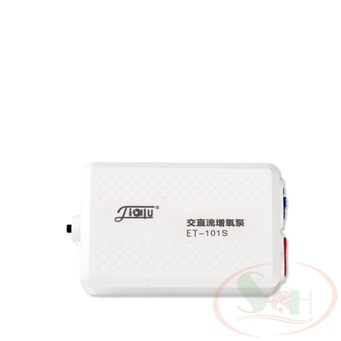 Máy sủi oxy tích điện Sunsun ET 101S, 201S sủi bình ắc quy siêu êm 1, 2 vòi bể cá tép