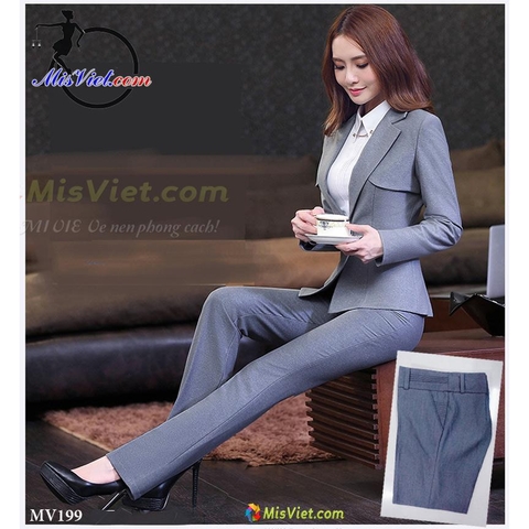 MV1107 BỘ VEST XÁM CAO CẤP .Q