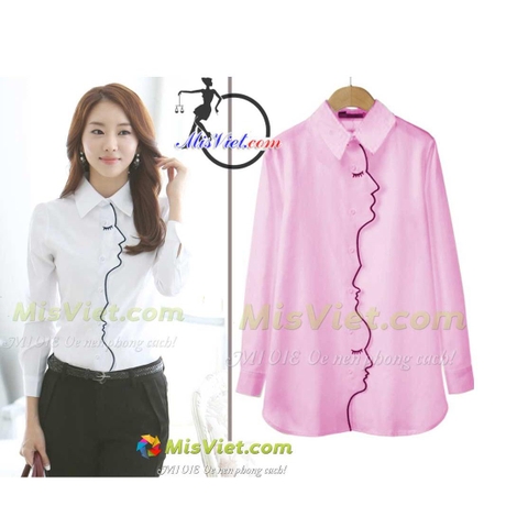MV081 ÁO THÊU HÀN QUỐC .KMAT hồng