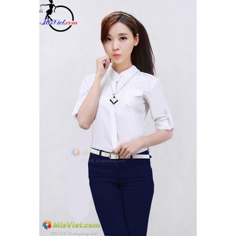 ÁO SƠ MI HỘP HÀN QUỐC .Trắng