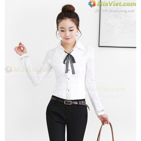 ÁO SƠ MI TRẮNG ĐÍNH NƠ DUYÊN