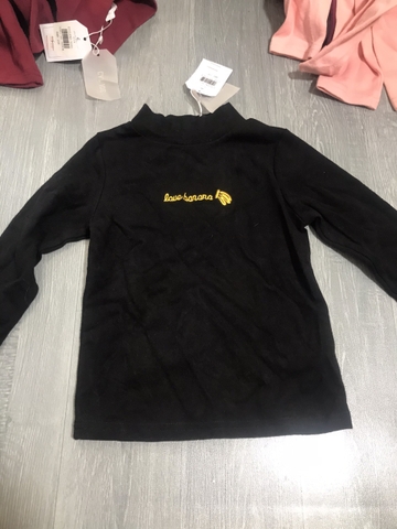 Áo nỉ cổ 3 phân Cat joe màu đen